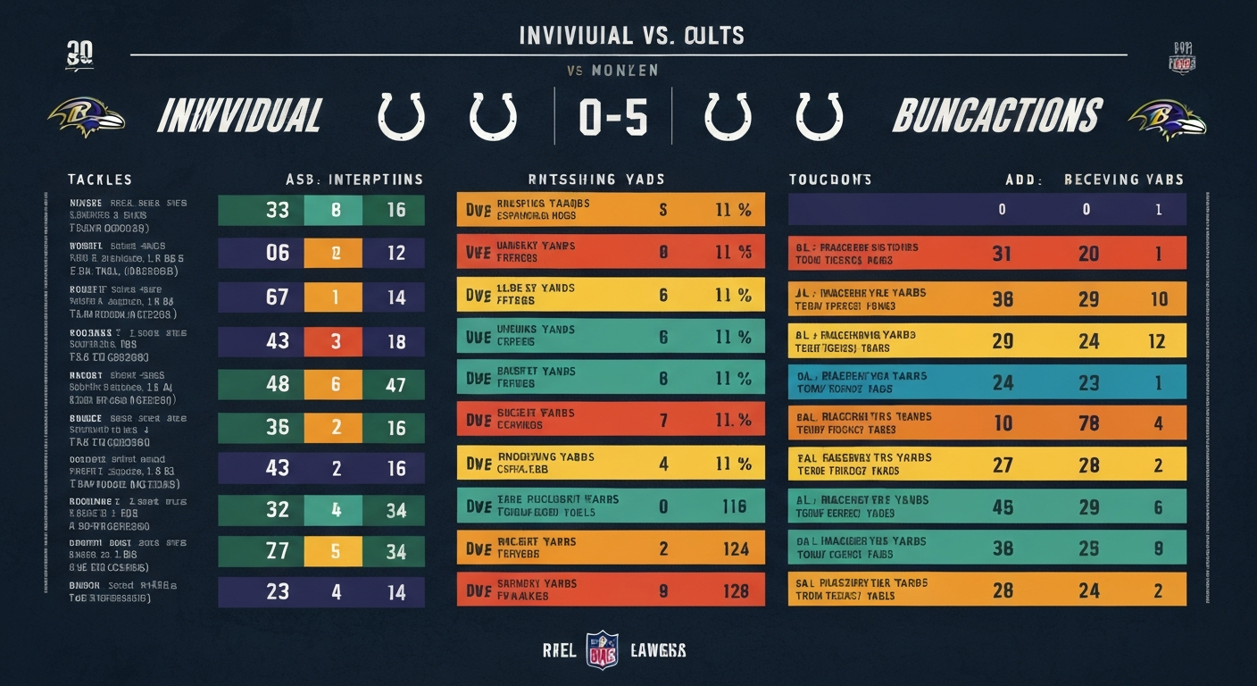 Indianapolis Colts vs Baltimore Ravens Match Player Stats